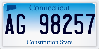 CT license plate AG98257