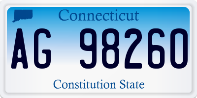 CT license plate AG98260