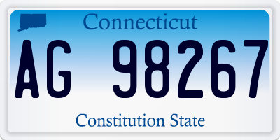 CT license plate AG98267
