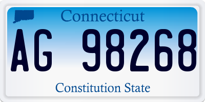 CT license plate AG98268