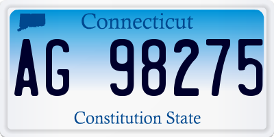 CT license plate AG98275