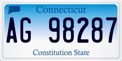 CT license plate AG98287