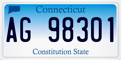 CT license plate AG98301