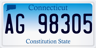 CT license plate AG98305