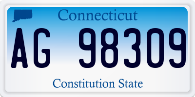 CT license plate AG98309