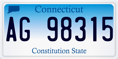 CT license plate AG98315