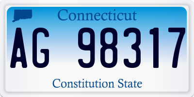 CT license plate AG98317