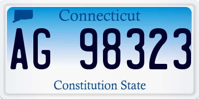 CT license plate AG98323