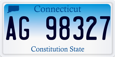 CT license plate AG98327