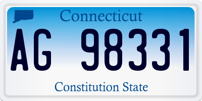 CT license plate AG98331