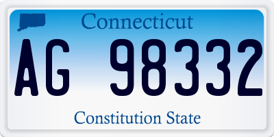 CT license plate AG98332