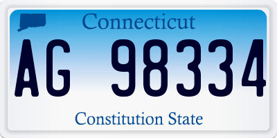CT license plate AG98334