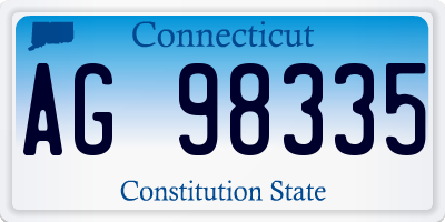 CT license plate AG98335