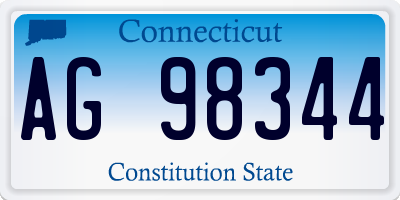 CT license plate AG98344