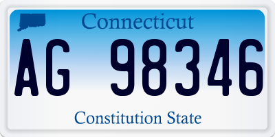 CT license plate AG98346