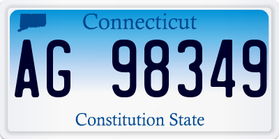 CT license plate AG98349