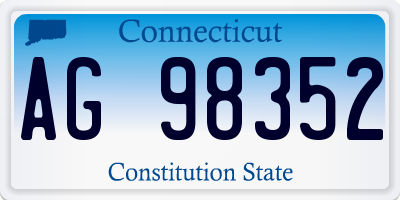 CT license plate AG98352