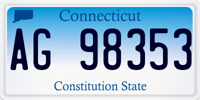 CT license plate AG98353