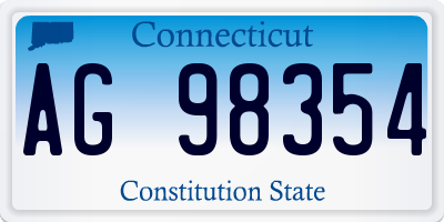 CT license plate AG98354