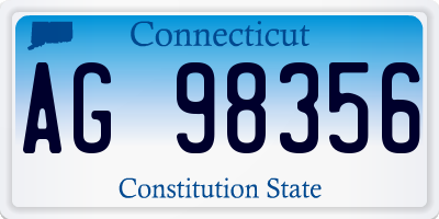 CT license plate AG98356