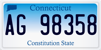 CT license plate AG98358