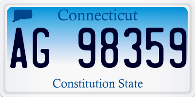 CT license plate AG98359