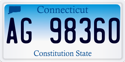 CT license plate AG98360