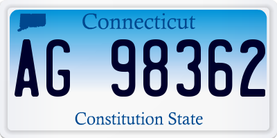 CT license plate AG98362