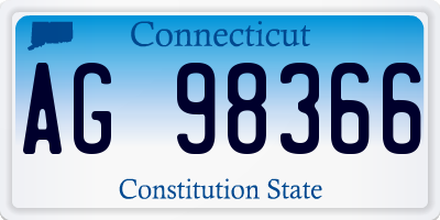 CT license plate AG98366