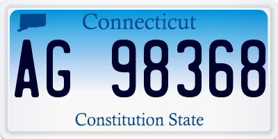 CT license plate AG98368
