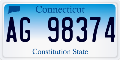 CT license plate AG98374