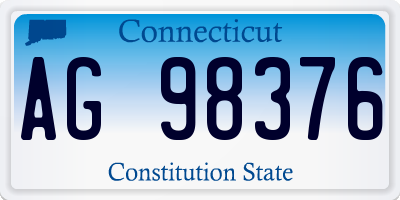 CT license plate AG98376