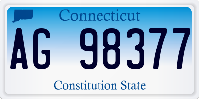 CT license plate AG98377
