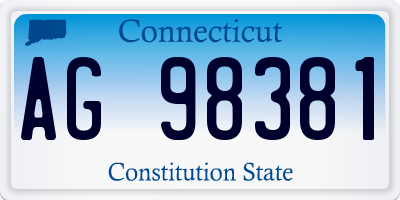CT license plate AG98381