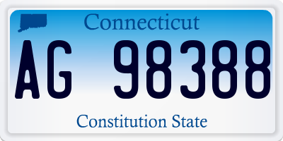CT license plate AG98388