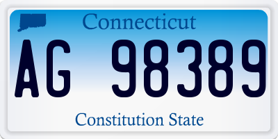 CT license plate AG98389