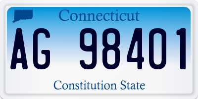 CT license plate AG98401
