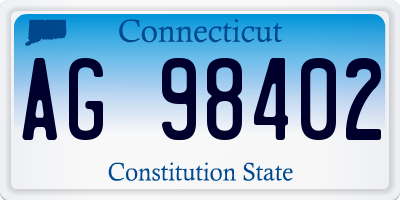 CT license plate AG98402
