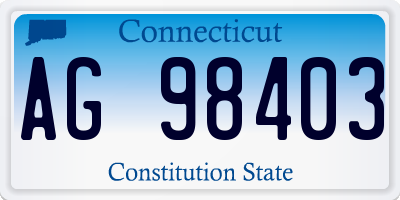 CT license plate AG98403