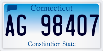 CT license plate AG98407