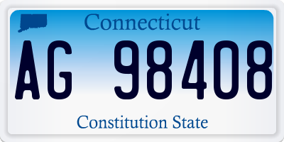 CT license plate AG98408
