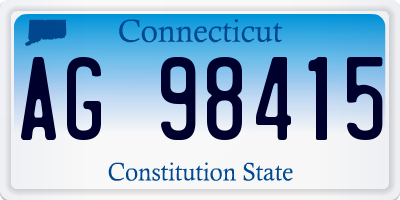 CT license plate AG98415
