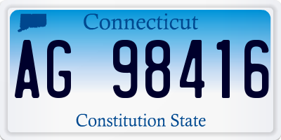 CT license plate AG98416