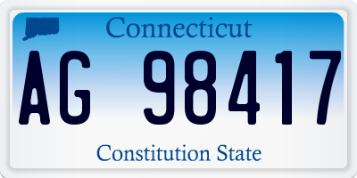 CT license plate AG98417