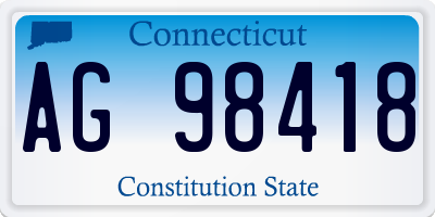 CT license plate AG98418