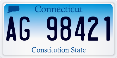 CT license plate AG98421