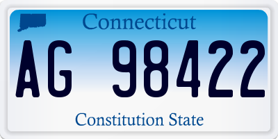 CT license plate AG98422