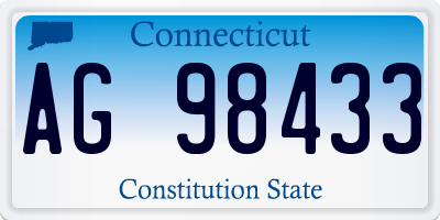 CT license plate AG98433
