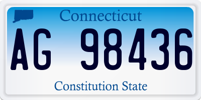 CT license plate AG98436