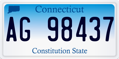 CT license plate AG98437